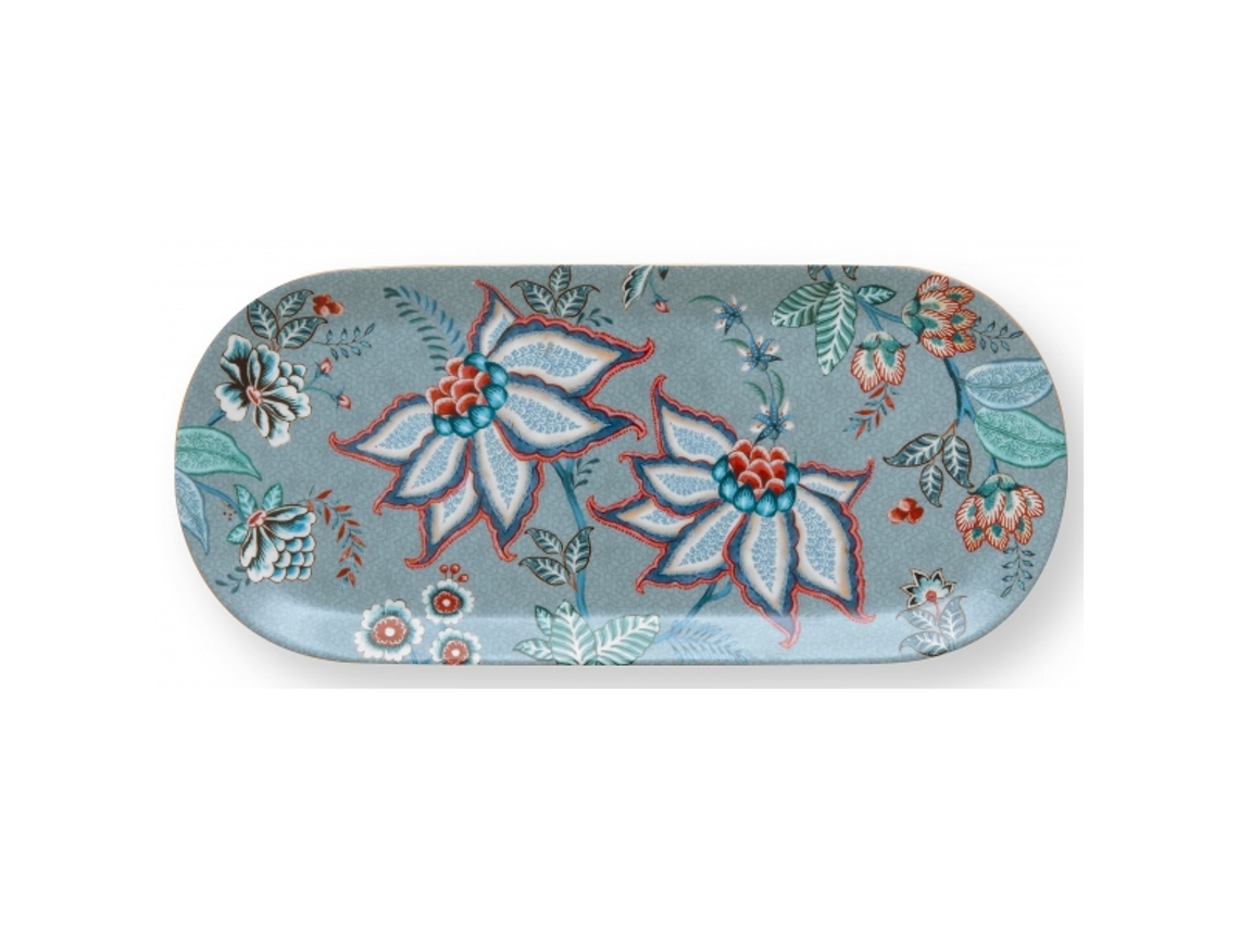 Tostada Rectangular PIP STUDIO Flower Festival Azul 33X15X1.6Cm