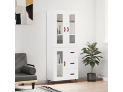 Aparador Alto | Mueble De Comedor | Buffet Alto Madera Contrachapada Blanco 69,5x34x180 Cm Wsd99493