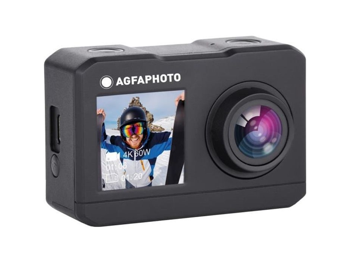 AGFAPHOTO Realimove Ac7000 30M Cámara de acción digital impermeable real 2.7K 16Mp Pantalla LCD Batería de litio dual 10