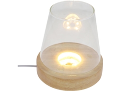 Redonda Madera Lámpara Cristal Difusor Aromas Compatible Piedras Difusoras Iluminación Decorativa Interiores