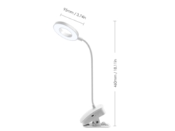 Lâmpada De Mesa Clip-on Usb Com Controle Tático Leds 3 Modos De Cor 360° Flexível Luz Para Leitura
