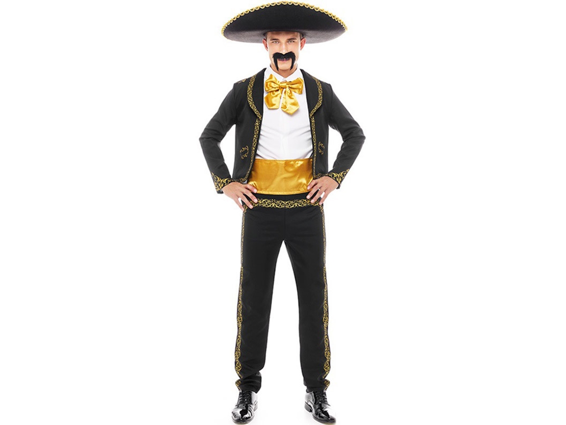 Disfraz de Hombre PARTILANDIA mariachi charro negro y oro (Tam.: S)
