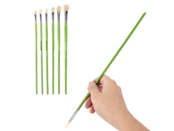 Juego De 6 Pinceles De Madera De Balsa Pulida, Fáciles De Limpiar, Para Óleo, Acrílico, Gouache Y Arte.