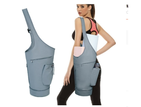 Bolsa para esterilla de yoga con gran apertura y correa larga azul