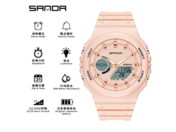 Reloj electrónico multifuncional, moderno y elegante, con diseño luminoso y resistente al agua. MDUG (Rosa Flor de Cerezo)