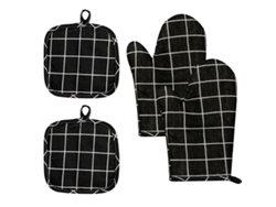 MEOIRUERY 4 Piezas Guantes de Horno y Fundas para Ollas, Guante de Microondas Resistente al Calor para Hornear Cocinar a la Parrilla, Adecuado para Barbacoa