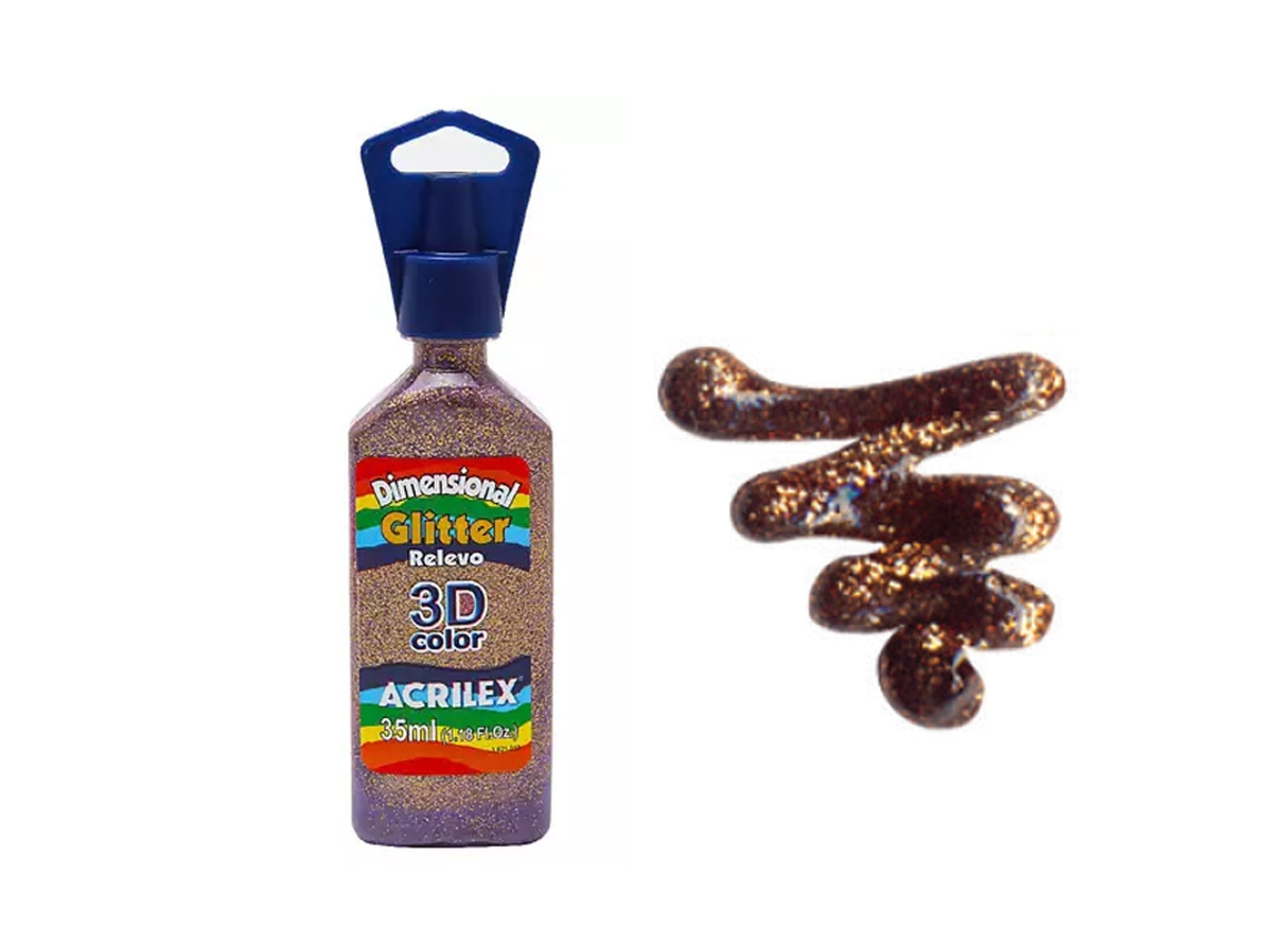 Relieve dimensional 3D Glitter 35 ml Cobre 203 Acrilex