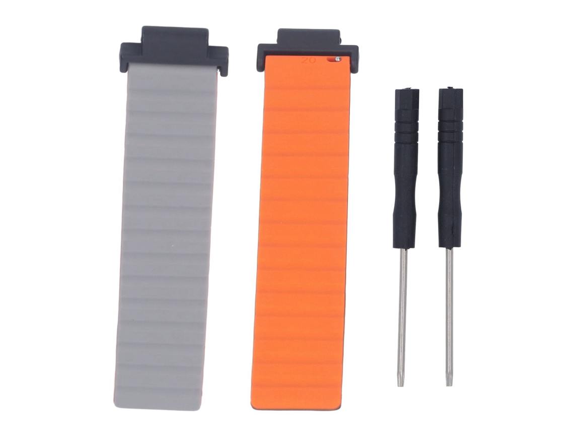 Correa de silicona magnética ajustable para reloj Garmin Forerunner 220, gris y naranja