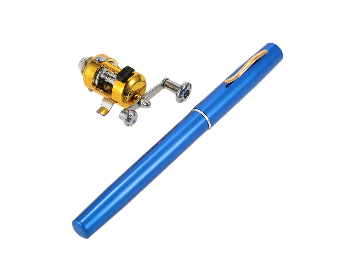 Kit Combinado: Mini Caña De Pescar Telescópica Portátil Con Carrete, Bolígrafo De Pesca, Accesorios De Acero Y Aluminio.