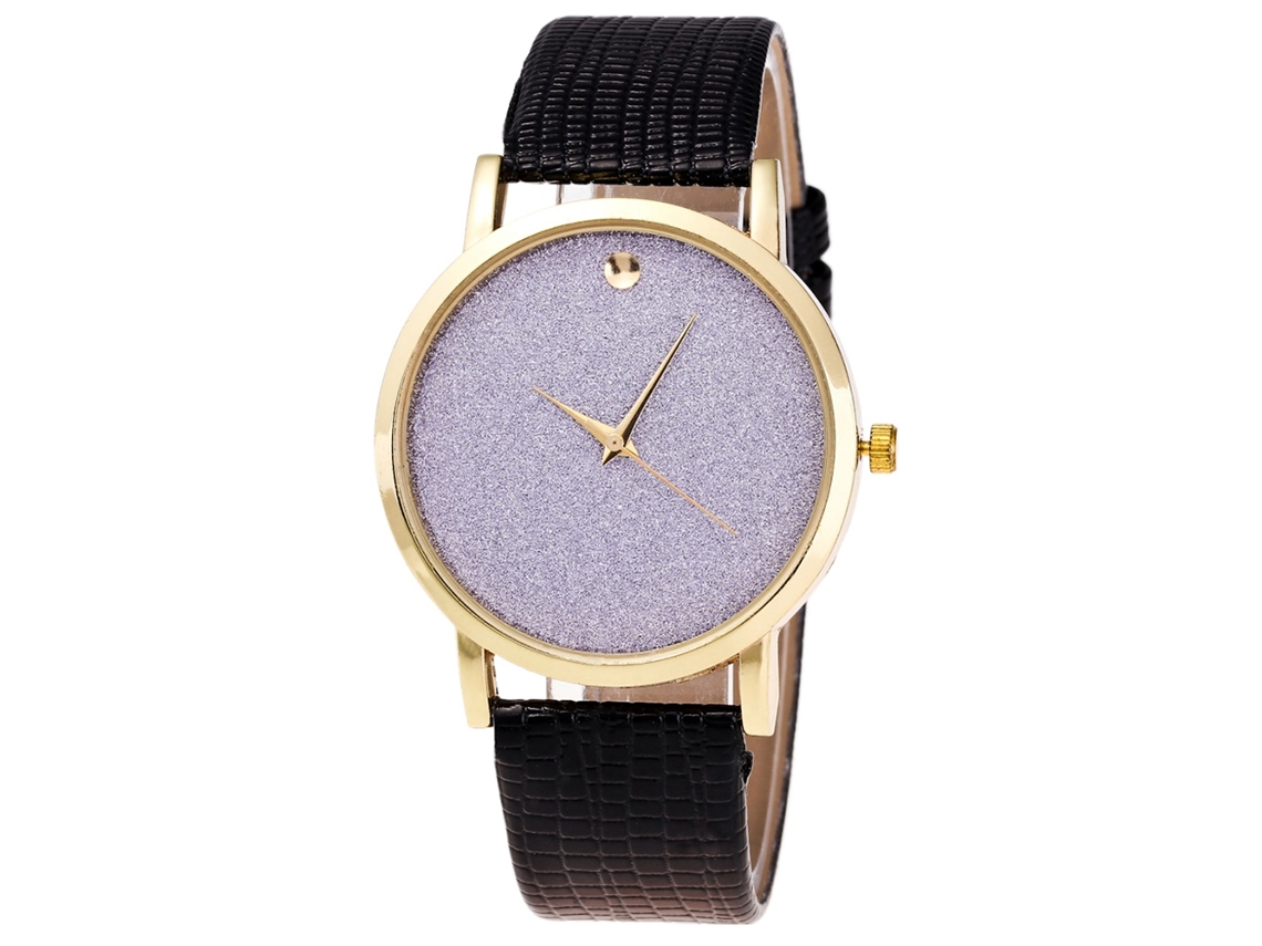 Reloj De Pulsera Para Parejas Zhoulianfa En Piel Sintética Con Esfera Redonda Sencilla Y Movimiento De Cuarzo Negro.