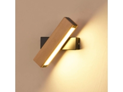 Aplique de pared LED Nicecee giratorio 360° para interiores, 21 x 4 x 4,5 cm, 4 W, blanco cálido, base negra