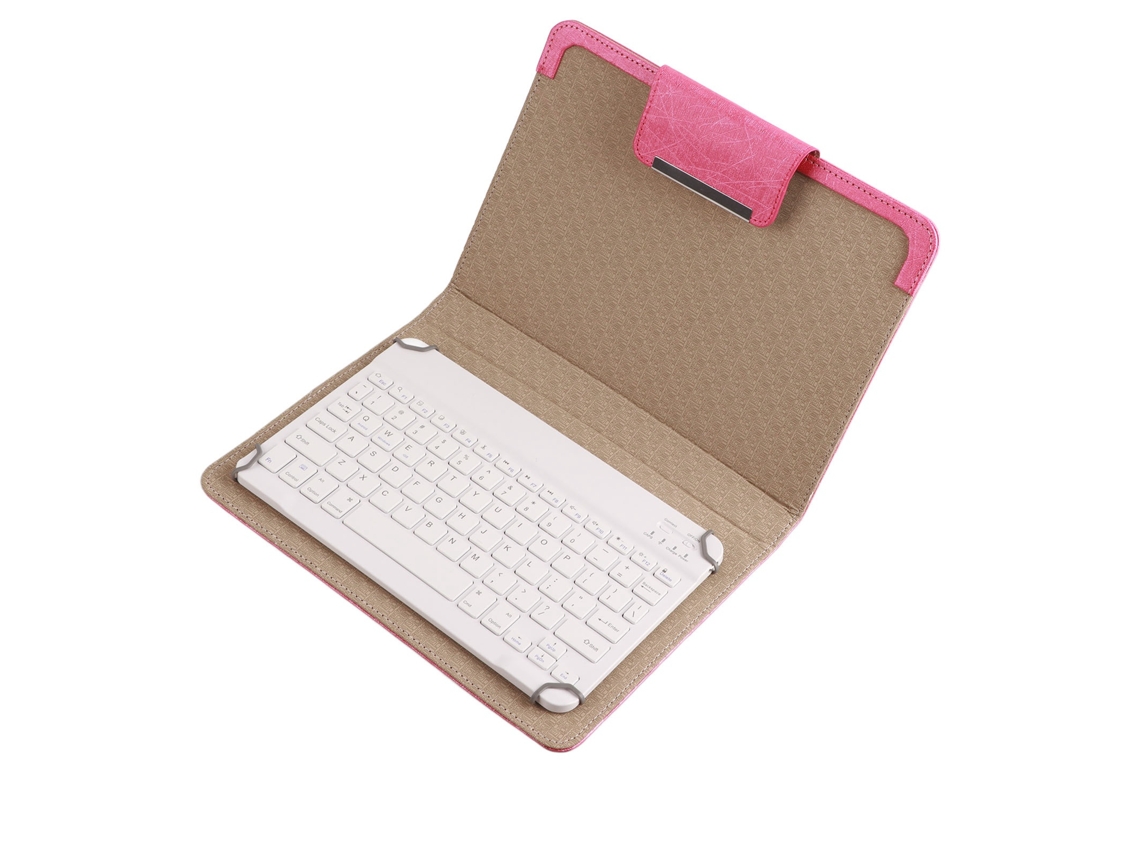 Teclado Sem Fio Com Capa De Couro 10in Bt Portátil Impermeável Para Android Ios Windows