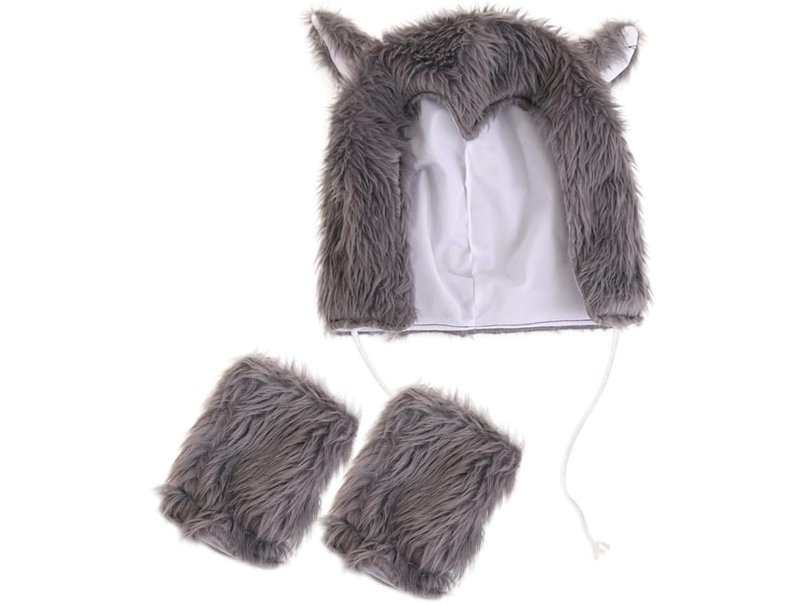 Chapéu de Lobo e Pelúcia Brinquedo para Cosplay, Acessório Fotográfico de Halloween para Mulheres.