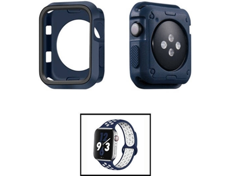 Carcasa Military + Correa SportyStyle PHONECARE Apple iWatch Series SE - 40mm Azul Oscuro y Negro