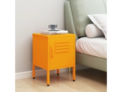 Mesa de Cabeceira LOVELY HOME Mesinha 35X35X51 Cm Aço Amarelo Mostarda