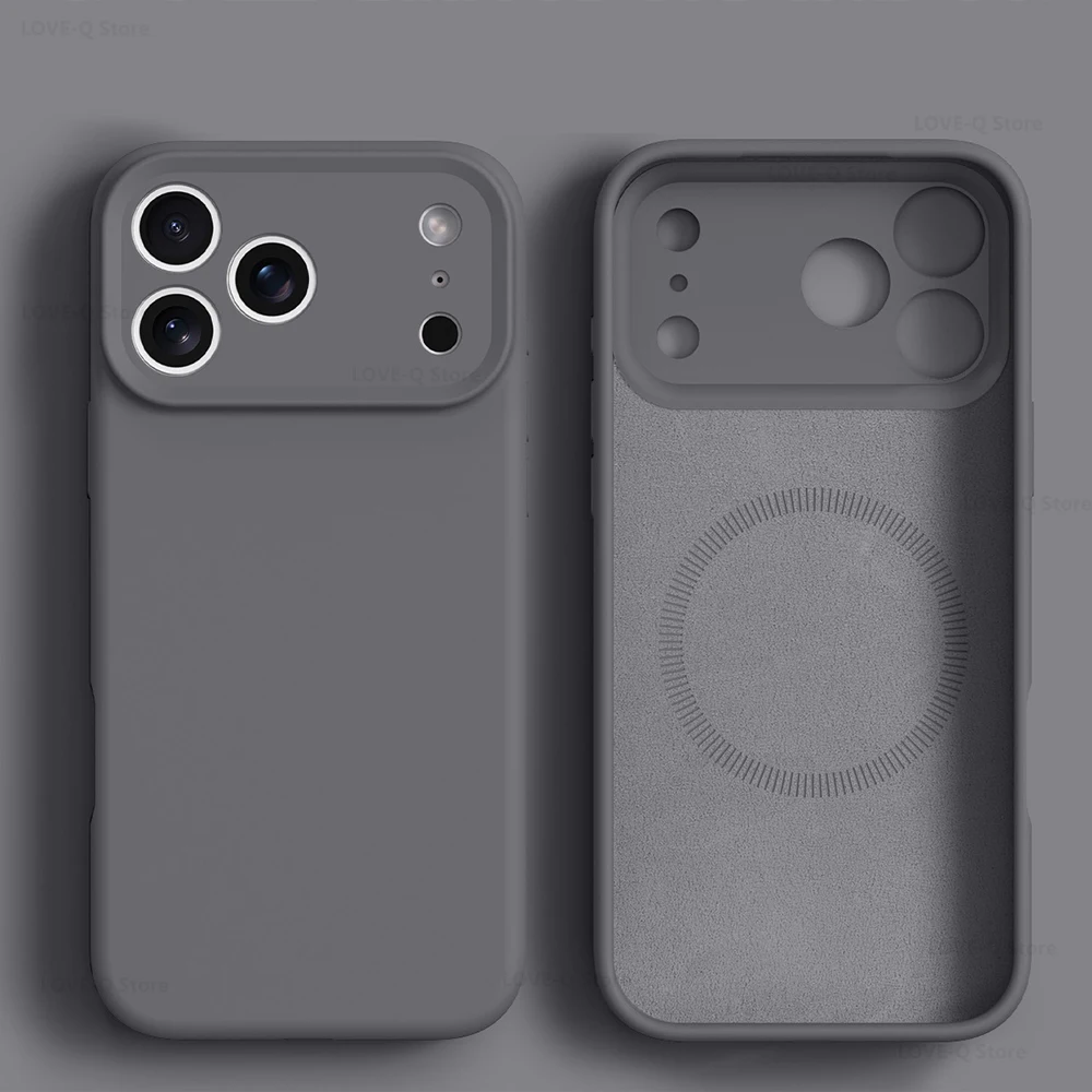 (iphone 13 Pro Max Gris) Funda Magnética De Silicona Líquida Para Teléfono, Compatible Con Iphone