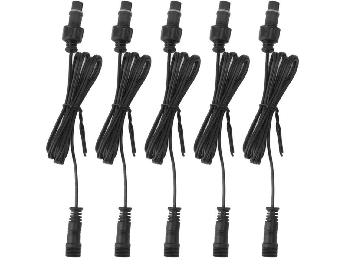 Paquete De 5 Cables De Extensión Para Iluminación De Patio, 2 Pines Ip67 Macho/hembra Para Exteriores, 1 M