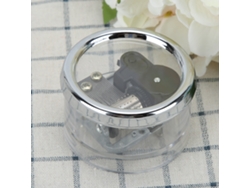 Mini Caja De Música Mecánica, Acrílico Dorado/plateado, Decoración, Regalo, 12 Tonos