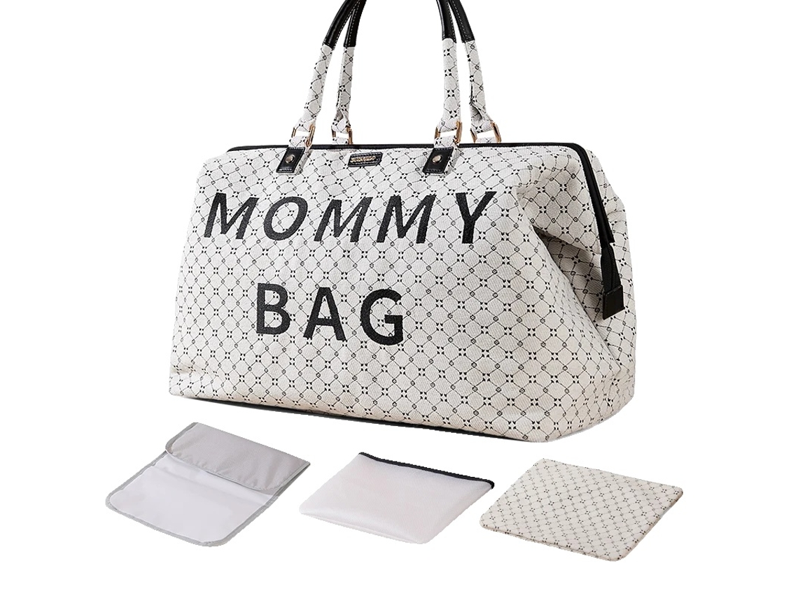 Bolsa para pañales, amplio espacio de almacenamiento, opciones de transporte versátiles, color blanco 1 OEM