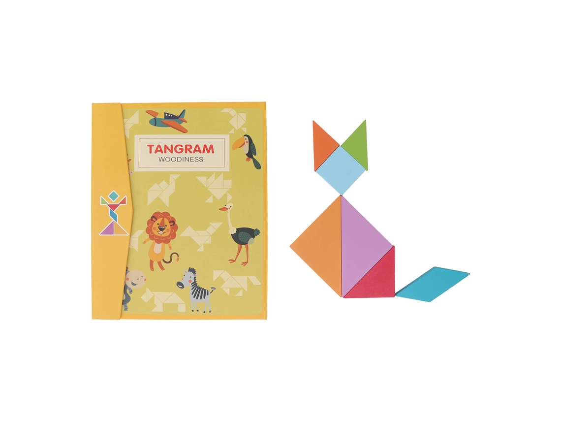 Tangram Magnético De Madera Con 7 Figuras Para Ejercitar El Pensamiento Lógico De Los Niños.