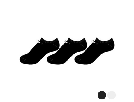 Calcetines para Unisex NIKE Calcetine 3Ppk Value How Hombre Blanco Negro