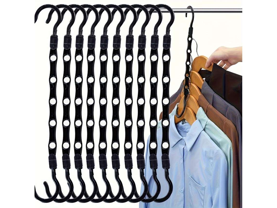 Cabides Mágicos De Plástico Que Economizam Espaço Para Armazenamento De Roupas 10 Unidades 