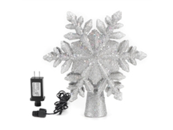 Proyector LED de copos de nieve giratorios para la punta del árbol de Navidad