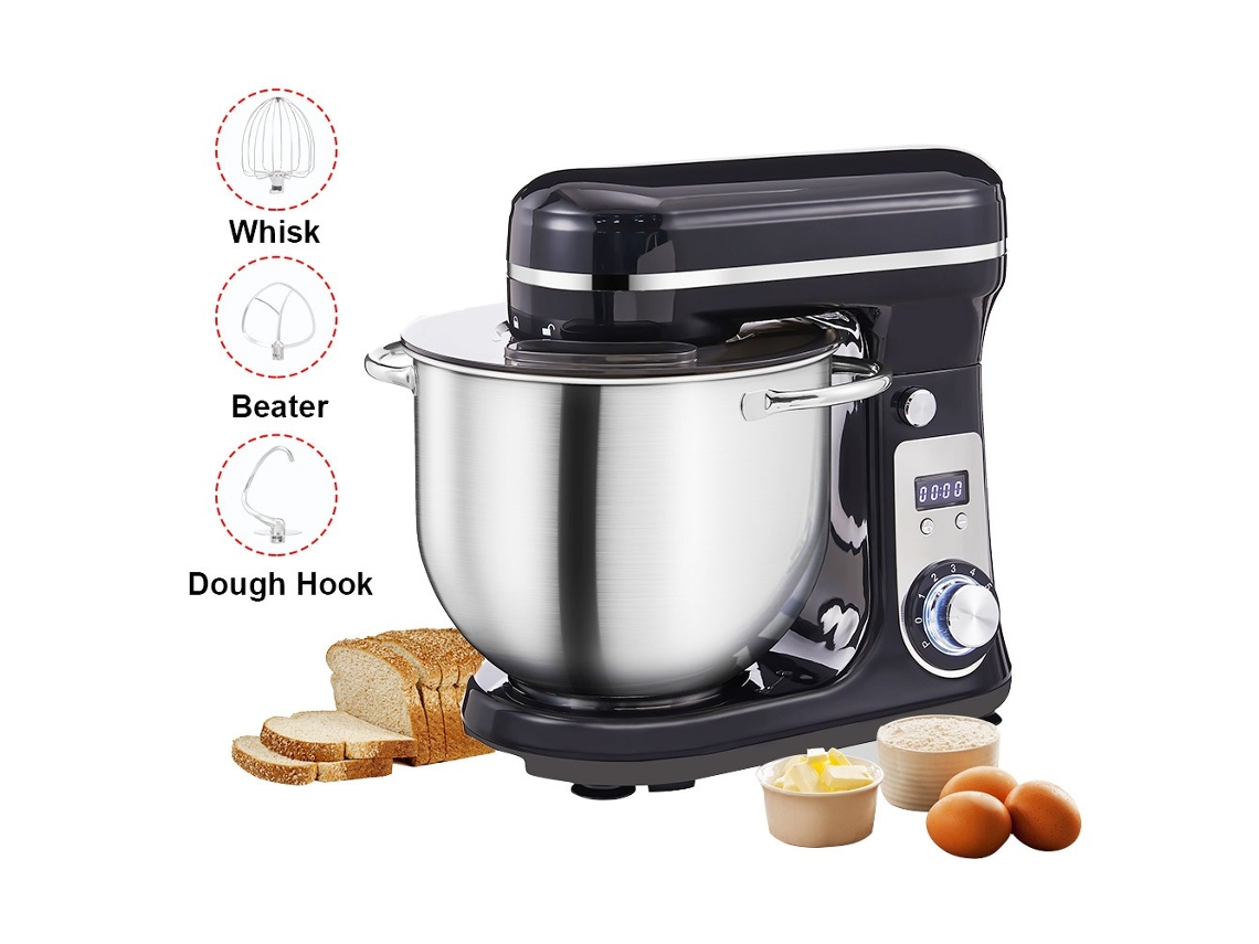 Batidora de cocina BIOLOMIX BM601 1200W Batidor de huevos y nata Tazón de acero inoxidable 6L