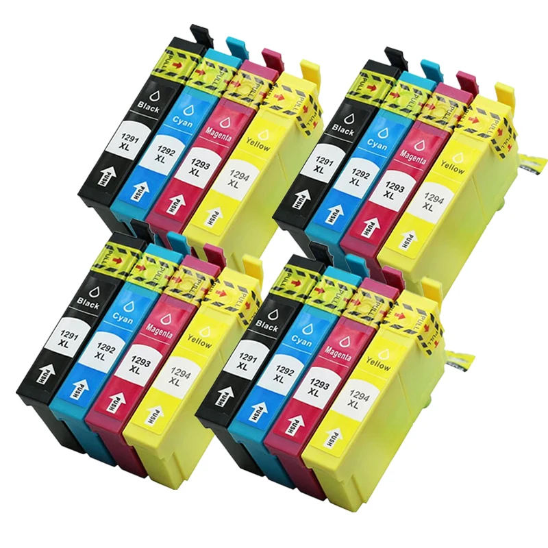 4sett1295 Paquete Múltiple De Cartuchos De Tinta Para T1291 T1292 T1293 T1294 Compatible Con Epson Sx435w Sx235w Wf-3520 Wf-3540