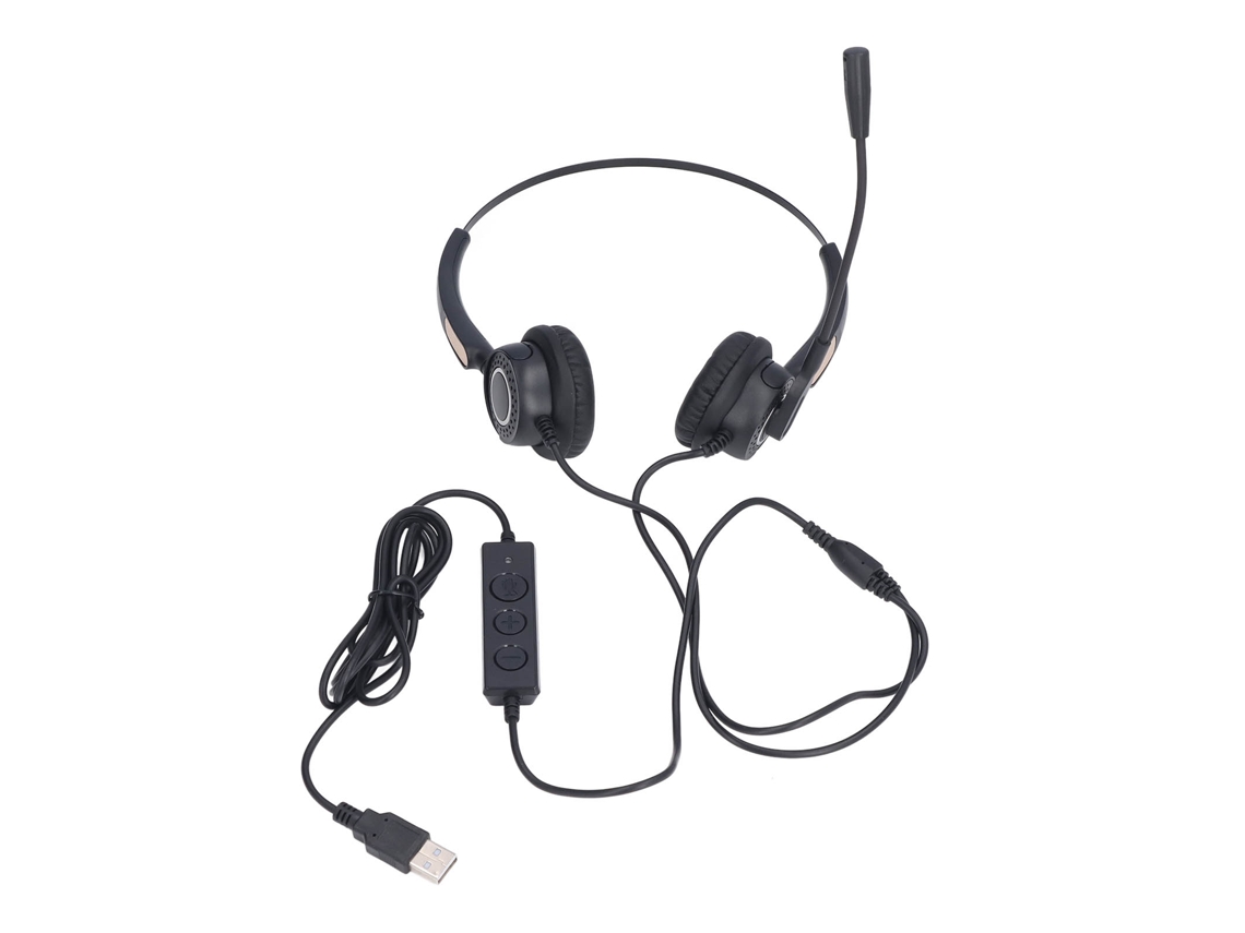 Auriculares Usb Con Cable Y Micrófono, Con Reducción De Ruido Ajustable Para Clases En Línea Y Negocios.