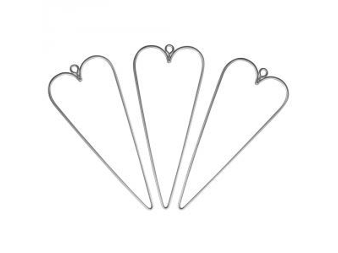 Set de 3 corazones de alambre 5 x 12cm Rayher