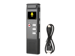 Grabadora De Voz Digital Con Activación Por Voz, Reducción De Ruido, Sonido Estéreo Hifi, Batería De 300 Mah, Usb Y 16 Gb De Almacenamiento Para Clases Y Entrevistas.