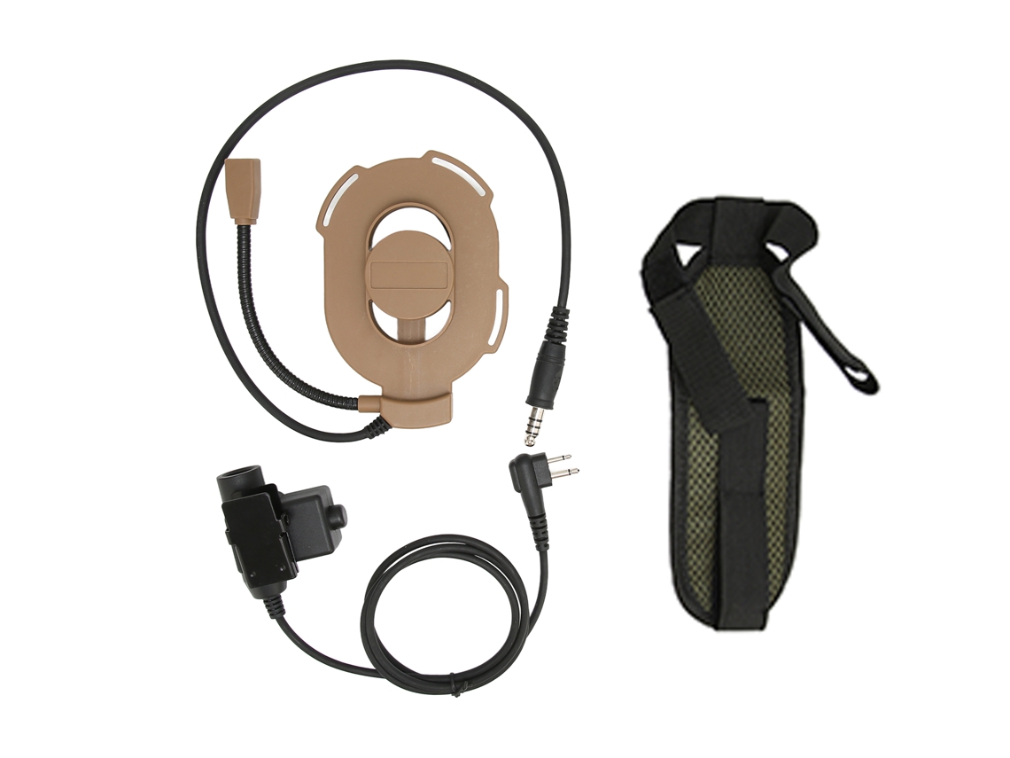 Auriculares Militares De Un Solo Lado Con Ptt U94 Para Radio Bidireccional, Compatibles Con Motorola Gp88, Gp300, Gp3688, Dep450 Y Ep450, Color Marrón.