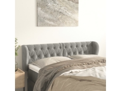 Cabecero De Terciopelo Gris Claro 147x23x78/88 Cm