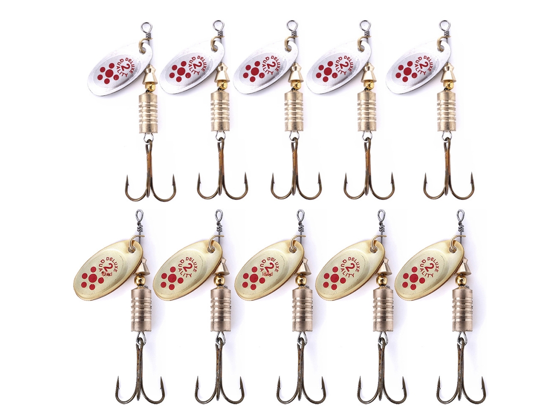 10 señuelos giratorios de metal con lentejuelas, 6,7 cm, 7 gramos Mdug