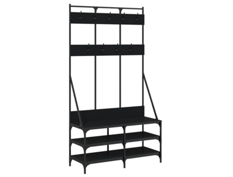 Perchero con zapatero negro VIDAXL (100x40x184 cm)