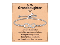 Pulseras para mujer, pulsera con símbolo de amor infinito, ajustable, regalo para nieta/esposa.