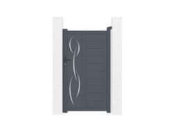 Puerta peatonal gris life 1m H.180cm