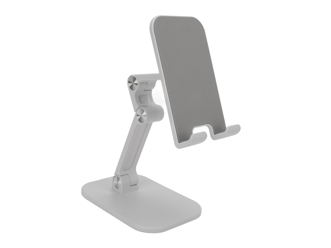 Soporte De Escritorio Plegable Ajustable Con Diseño Antideslizante Para Teléfonos Móviles Y Tabletas - Blanco