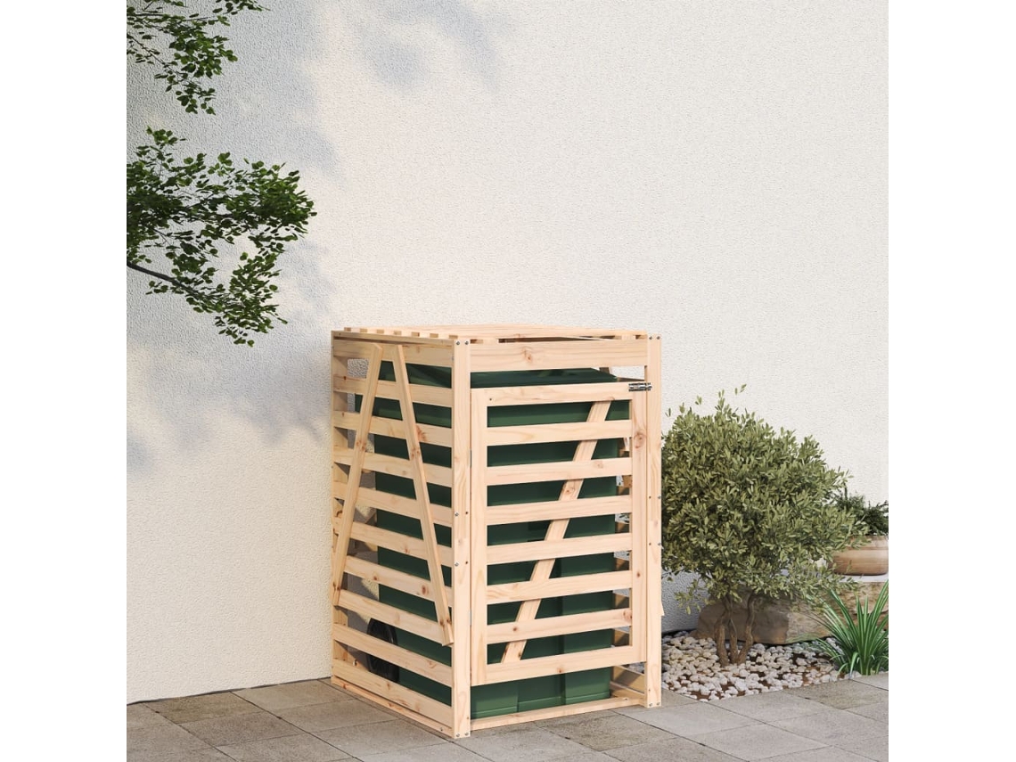 Refugio para basura LOVELY HOME de pino macizo (84 x 90 x 128,5 cm)