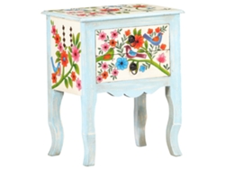 Maison Exclusive - Mesita De Noche Pintada A Mano Madera Maciza Mango 40x30x50 Cm