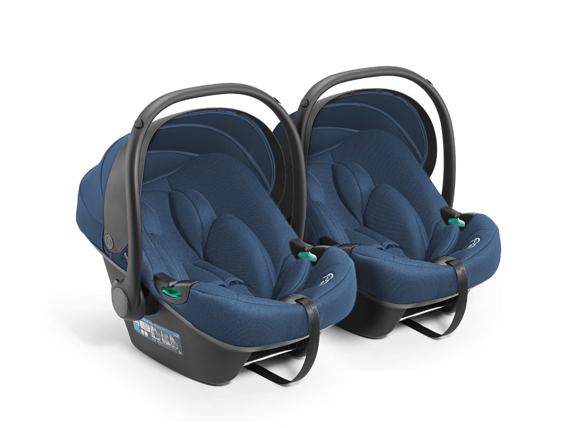 Conjunto Sillas Auto Grupo 0 Para Gemelos Babygo Twinner Blue Melange