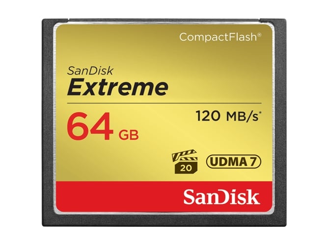 Tarjeta de memoria Compact Flash Extreme SANDISK 64 GB 120 MB/S