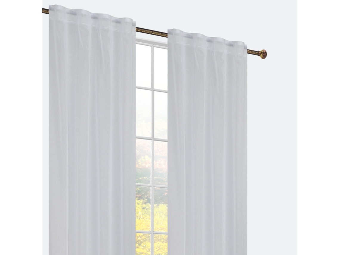 Cortina con clips ocultos 140 x 260 cm Blanco - Individual