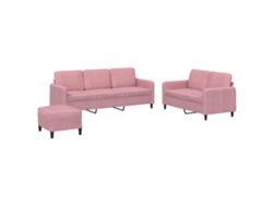 Maison Exclusive - Juego De Sofás 3 Piezas Terciopelo Rosa