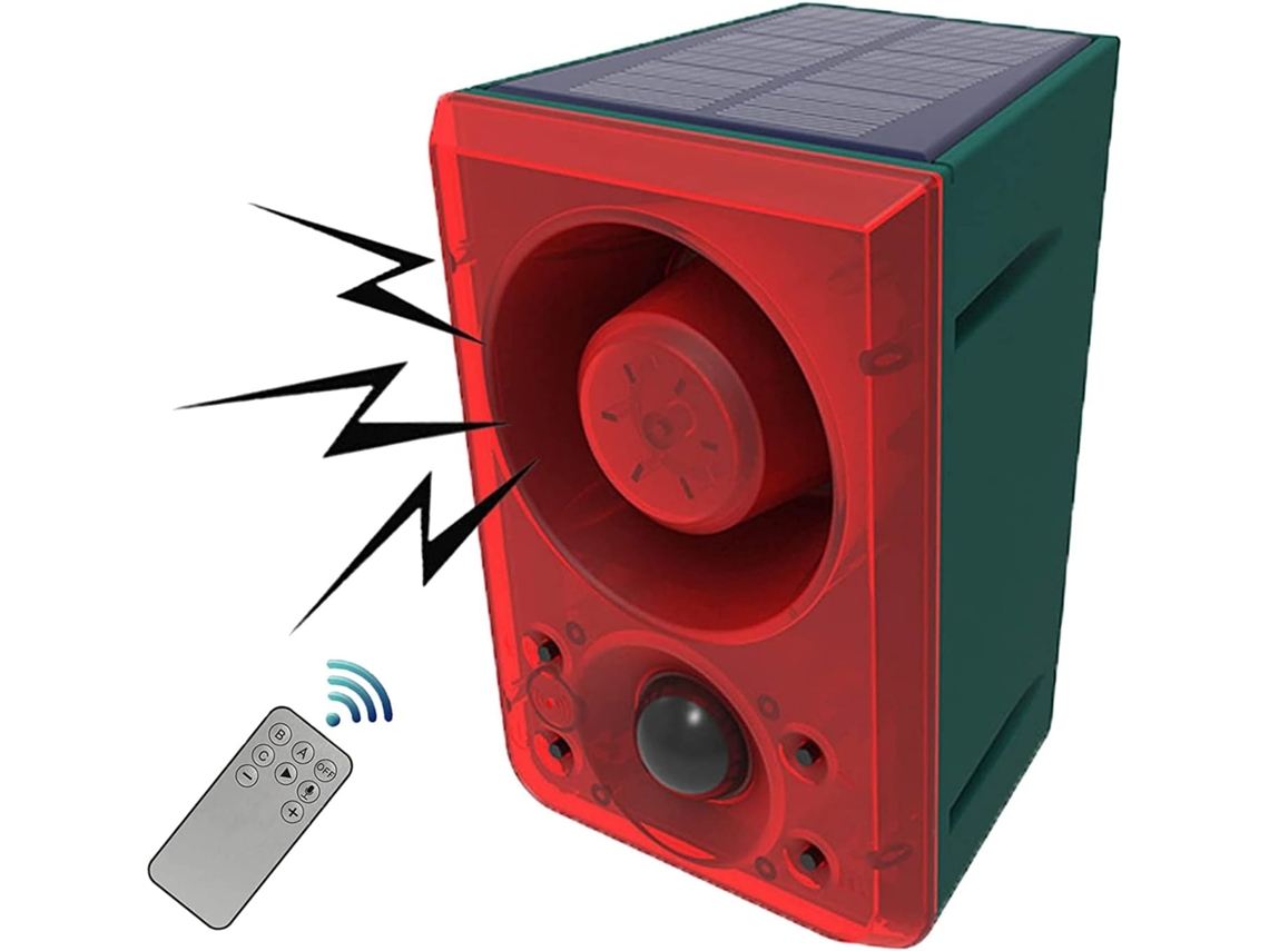 Alarma Solar Exterior Con Sensor De Movimiento Y Control Remoto, Sonido De 130 Db.