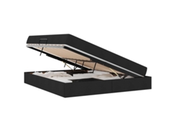 Maison Exclusive - Cama Con Almacenamiento Y Colchón Negro 180 X 200 Cm Poliéster