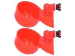 2 Bebederos Automáticos De Plástico Rojo Para Pollos, Palomas Y Pájaros.