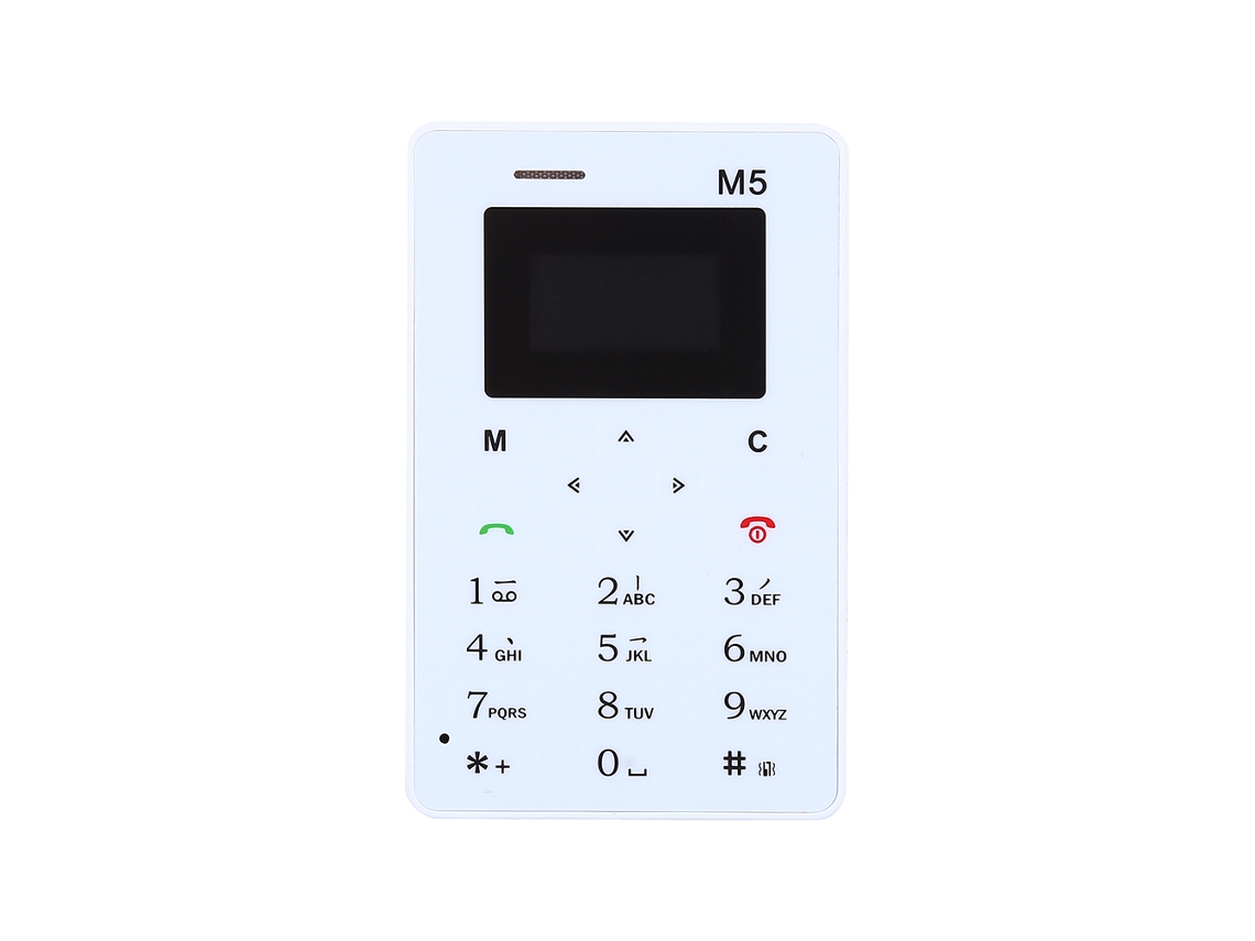 Teléfono Tarjeta (ultra Delgado, Tamaño De Bolsillo) Aierku-m5 Blanco