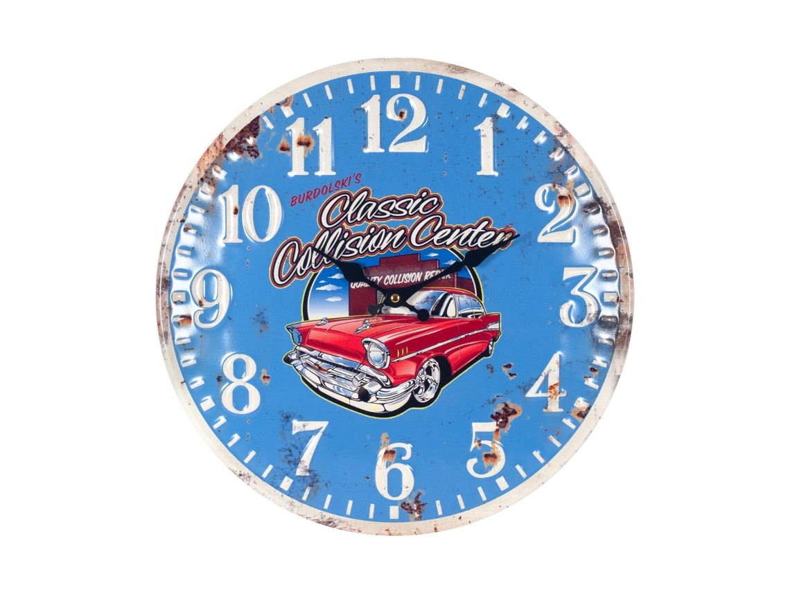 Signes Grimalt - Reloj Pared Vintage | Reloj Pared Madera, Diseño: Coche, Diámetro 40 cm Signes Grimalt BY SIGRIS